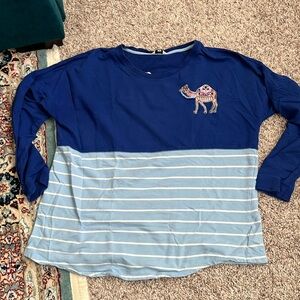 Crown & Ivy embroidered camel shirt